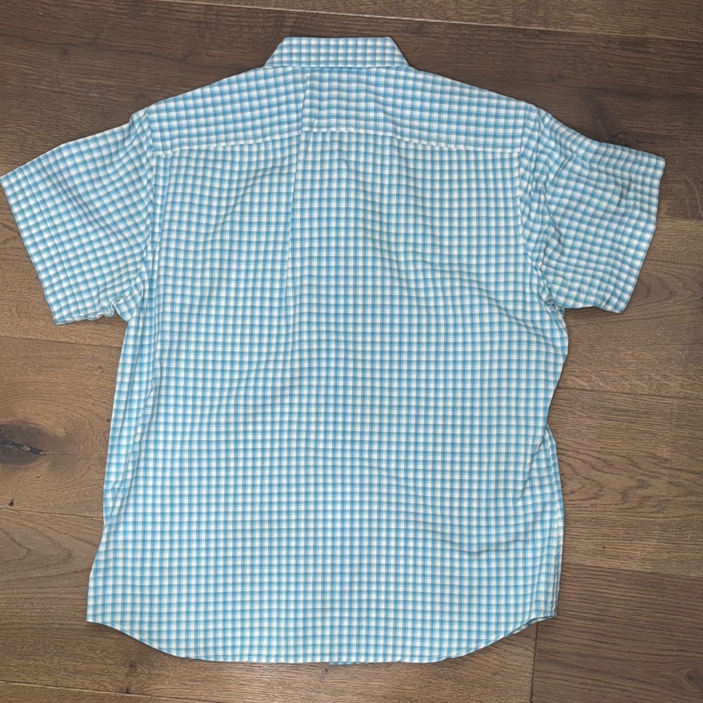 Banana Republic Aqua and White Plaid Shirt - Picture 4 of 8